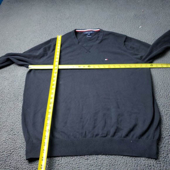 Tommy Hilfiger Cotton Sweater Pullover Mens Size XL Black - Picture 6 of 6